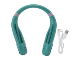 Vantilador de Pescoço Sem Lâmina Luz Respiratória 2400mah Verde