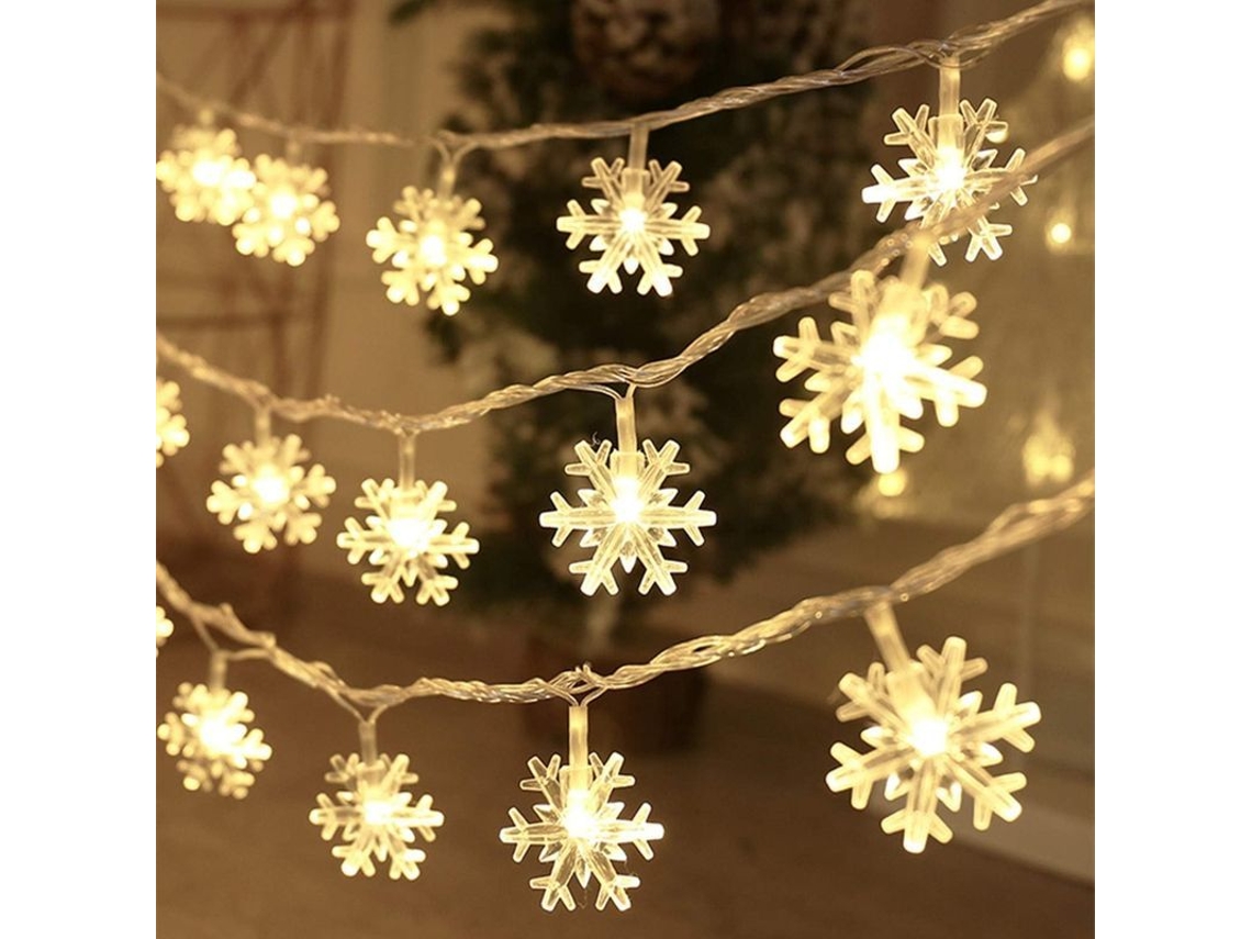 Nova Line luzes de Natal, Luzes de Floco de Neve 9,8 Pés 30 Led Operadas por Bateria À Prova D'água para Quarto