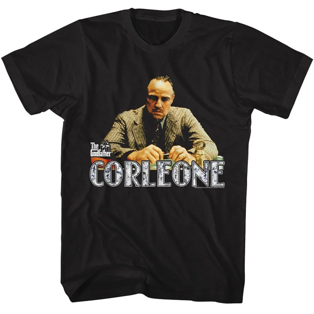 Rockinstone Godfather Movie Corleone Black Adult T-shirt Size:l