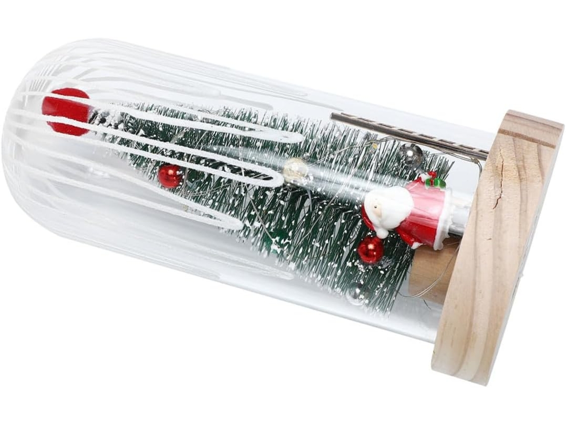 Árvore de Natal com Luzes Led, Decoração de Mesa de Vidro Iluminada, Perfeita para Festas Natalinas em Ambientes Internos. SFUSHOS