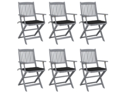 Folding Chair, Folding Chairs Vidaxl Preto Madeira De Acácia (n/a)