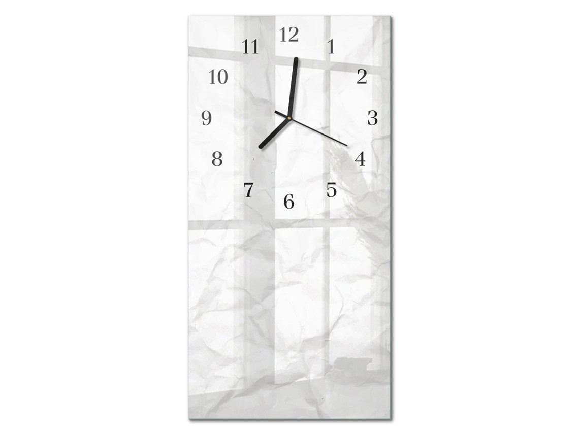 Relógio De Parede De Vidro Branco Espelharte (30x60 Cm)