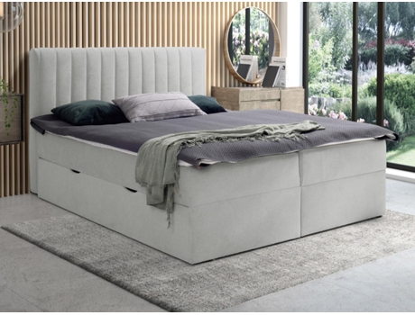 Cama continental ARAO VENTE-UNIQUE Cinzento 160x200 cm -  - Com sommier