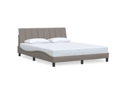 Bed Frame, Bed Frames Vidaxl Cinzento-acastanhado Tecido (160 X 200 Cm)