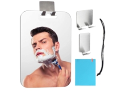 Espelho de viagem antiembaçante com suporte, espelho acrílico antiembaçante prático para banho, chuveiro e barbear, para adultos.