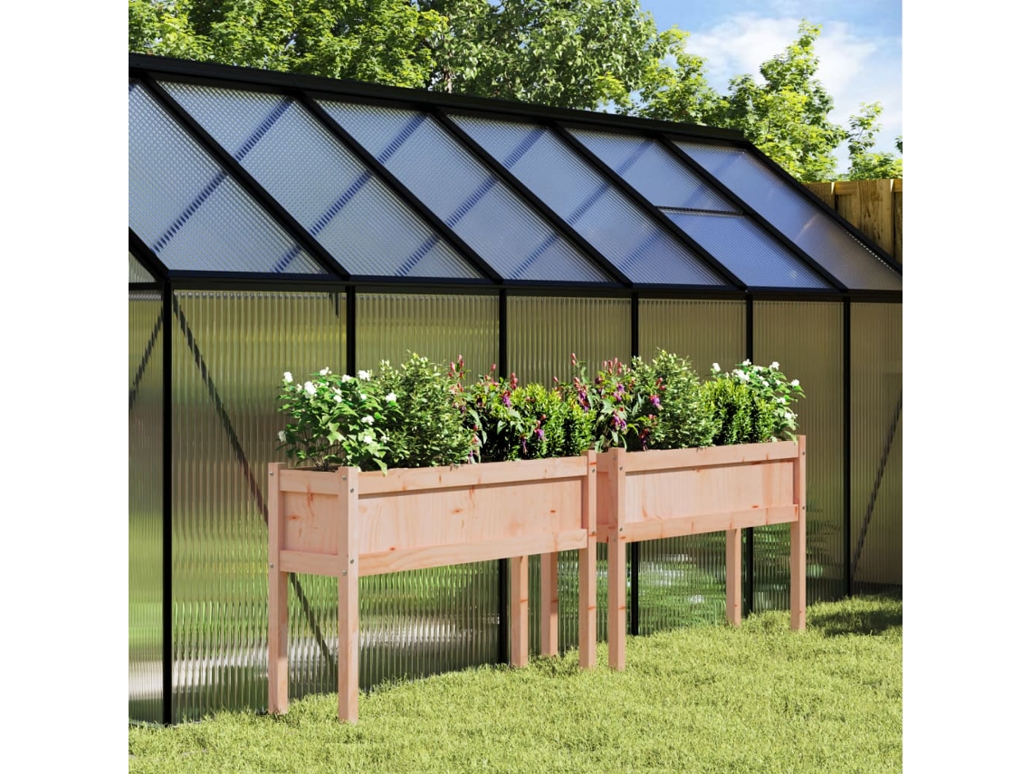 Vidaxl Vasos/floreiras De Jardim C/ Pernas 2pcs Madeira Douglas Maciça