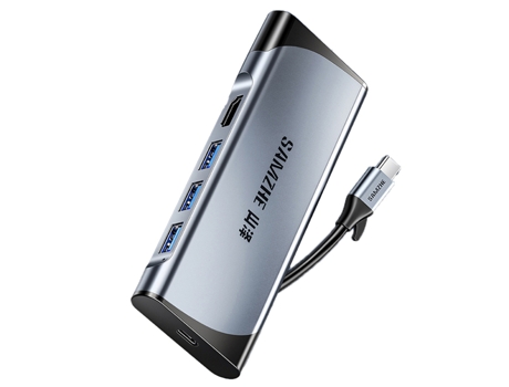 Adaptador SAMZHE Dk-S05X 5In1 Type-C a Hdmi Pd 3Usb3.0 para Huawei Mate40/P50 S20
