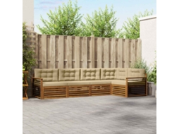 Vidaxl Conjunto De Sofás Para Exterior 5 Unid. Natural E Bege