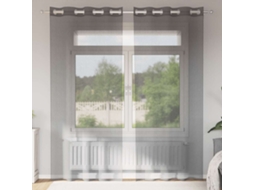 Vidaxl Cortinas De Voile Com Ilhós 2 Pcs Castanho-claro