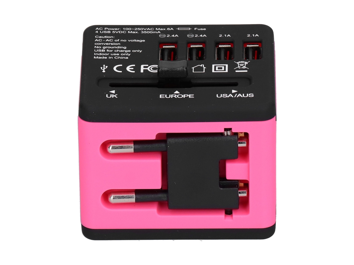 Adaptador de viagem universal, conversor de energia, plugue UE Reino Unido EUA Japão Austrália Canadá 100-240 V
