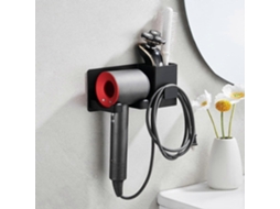 Suporte para Secador de Cabelo, Sem Necessidade Furar, com Organizador Cabos, Autoadesivo Alumínio Guardar Cabel GOKOCO