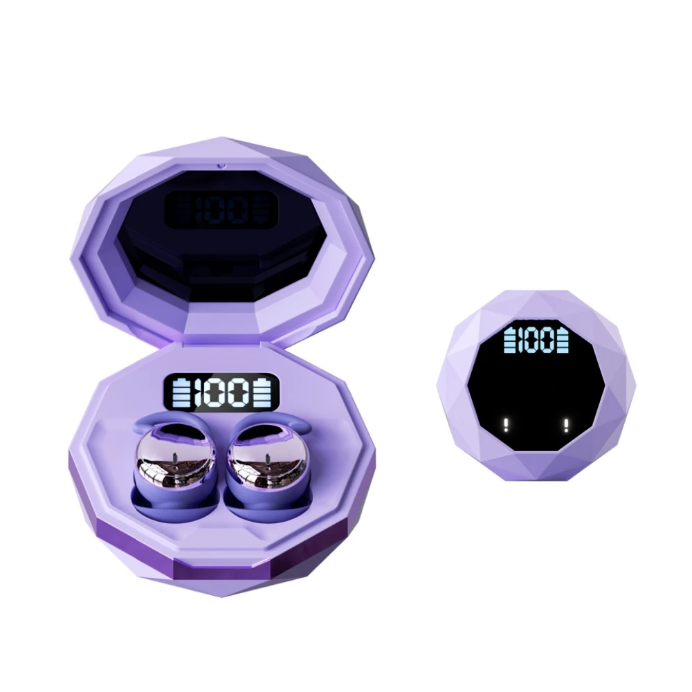 Fones De Ouvido Sem Fio Bluetooth 6.0 (roxos), Fones De Ouvido Invisíveis Para Dormir E Praticar Esportes.