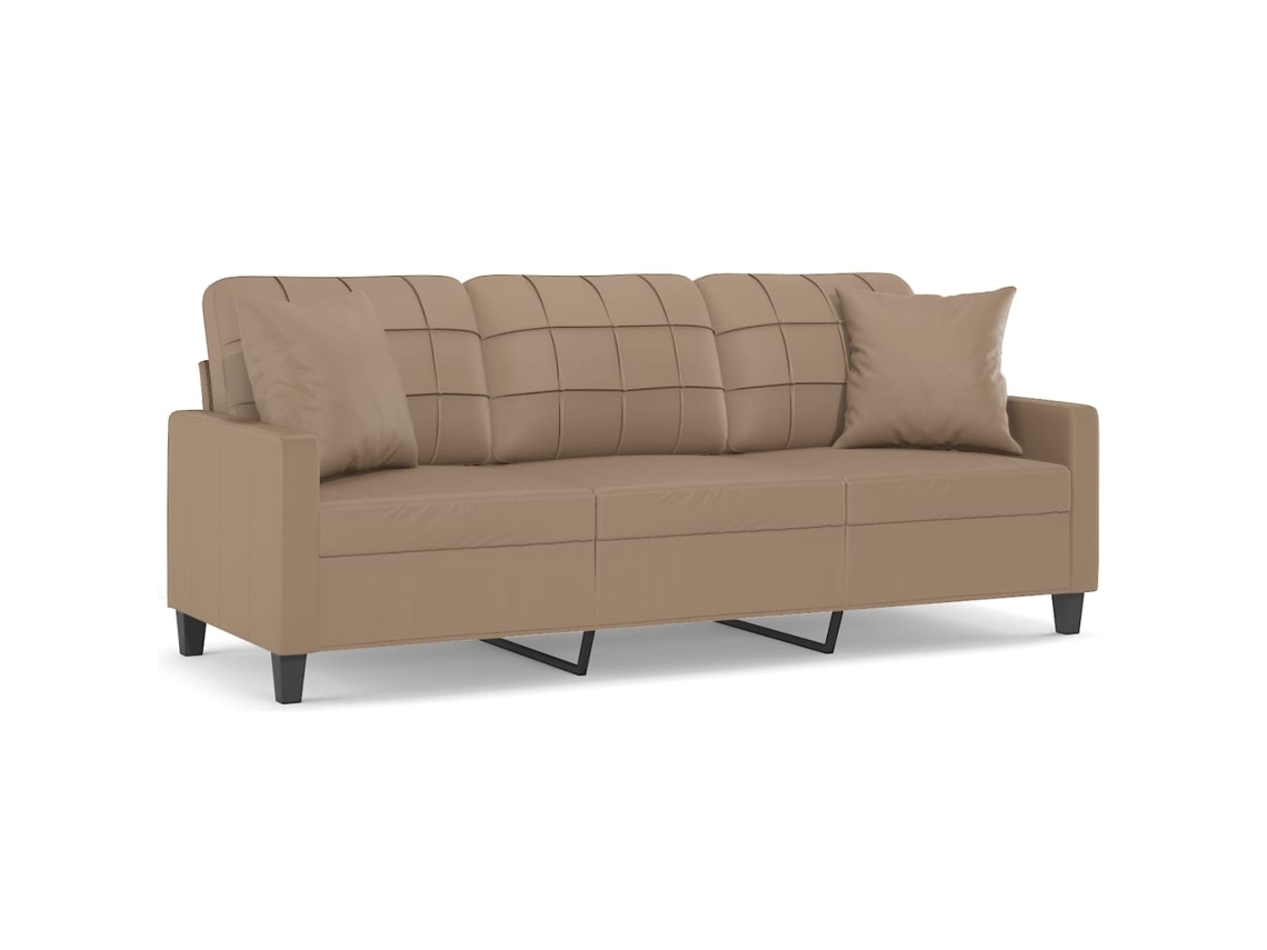 3-seater Sofa, 3-seater Sofas Vidaxl Marrom Couro Artificial (n/a)