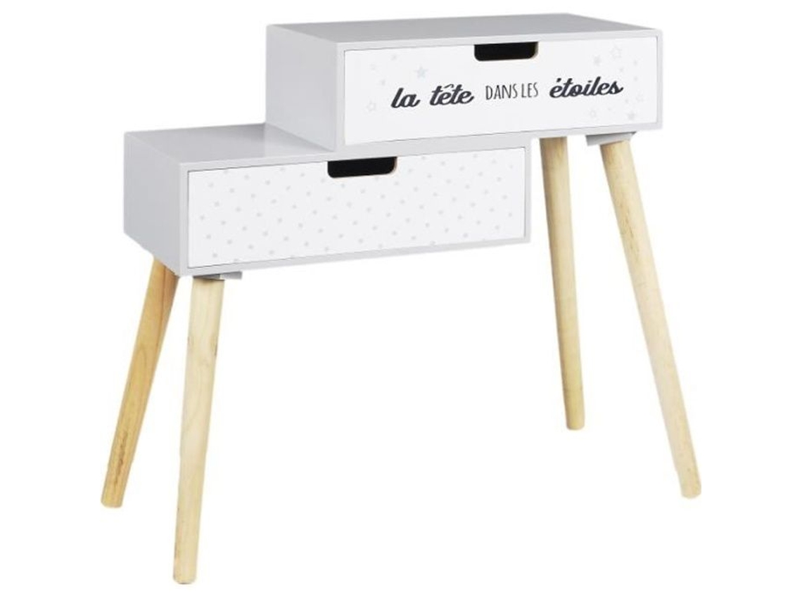 Mesa de Cabeceira Estrelas AC-DÉCO Tecido Branco (4.5 cm)