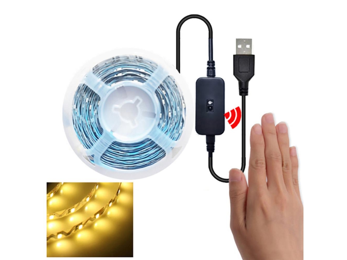 Rebe-luz Led Com Sensor De Movimento 2,99 M Luz Branca Quente Flexível Usb Para Armários, Escadas, Cozinha