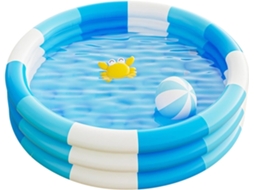 Piscina Inflável CHRUI para Crianças Listras Fundo Bolhas 150cm (azul)