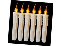 Conjunto De 6 Velas Eletrônicas De Led Com Efeito Choro, Luz Amarela Intermitente, Decoração Aconche Gokoco