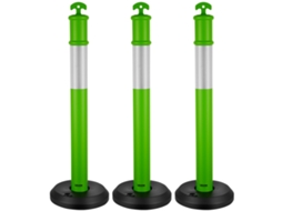 Postes De Trânsito 3 Peças 114 Cm Base Recarregável Faixa Refletora, Vevor Verde