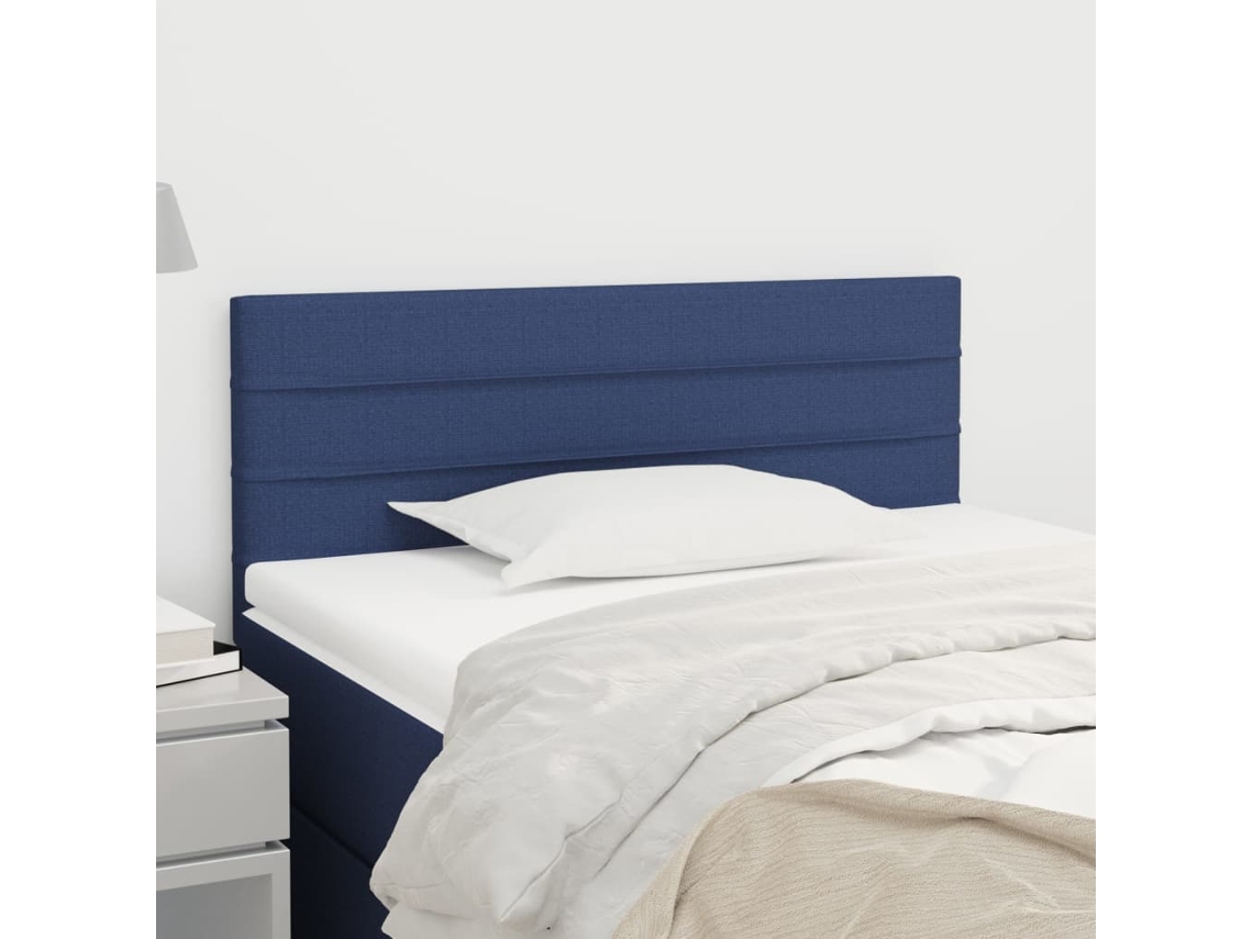Vidaxl Cabeceira De Cama Tecido 100x5x78/88 Cm Azul