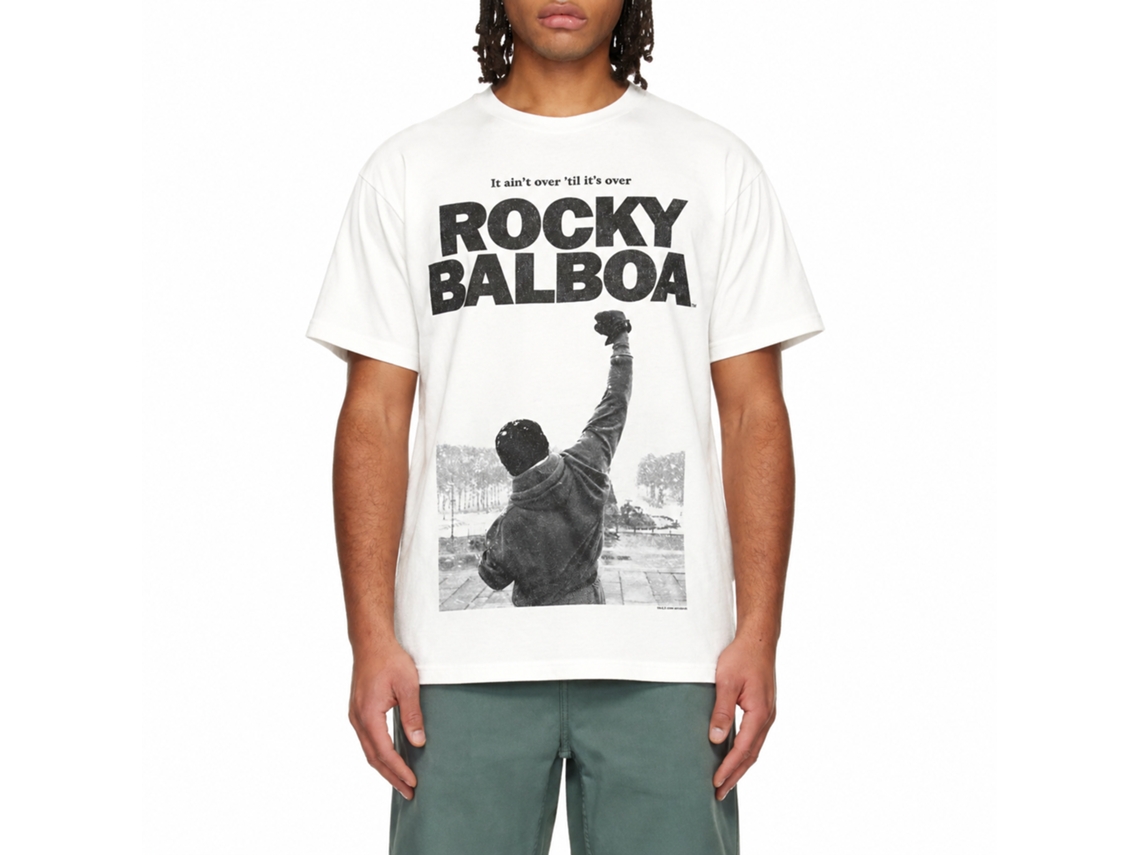 Rockinstone Rocky Movie Rocky 6 White Adult T-shirt Size:s