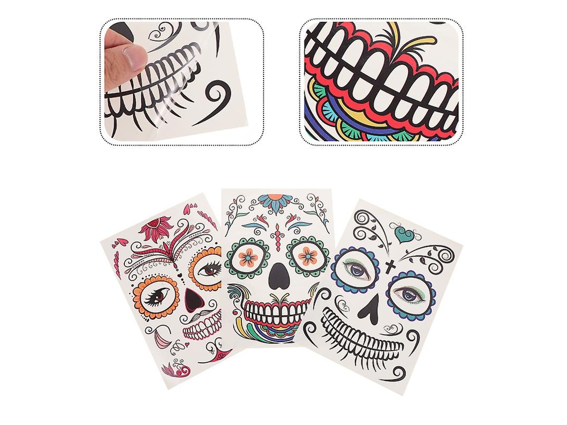 9 Unidades De Tatuagens Faciais Para Decorações De Halloween Allinless