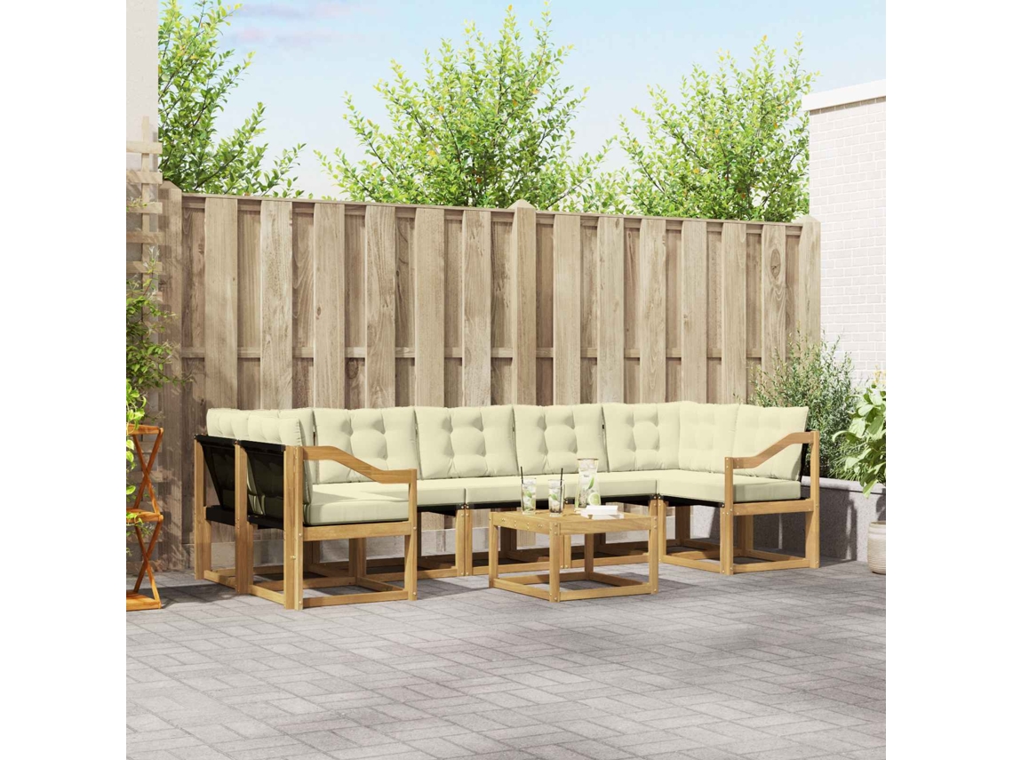 Vidaxl Conjunto De Sofás Para Exterior 8 Unid. Branco E Creme