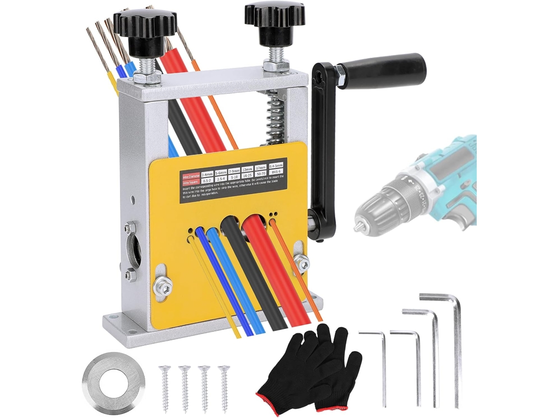 Decapador De Cabos Manual E Elétrico Para De 2 A 17 Mm E Rede Bv1-6, Decapagem De 6 Fios Simultaneamente,