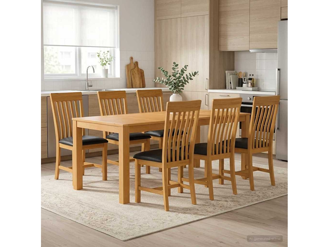 Vidaxl Conjunto De Sala De Jantar 7 Unid. Preto