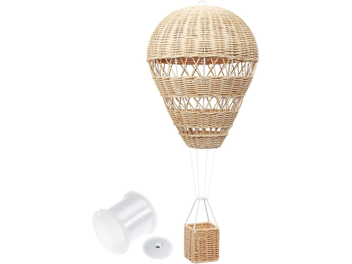 Pingente Balão Quente Rattan Trançado Genuíno Decoração Parede Quartos Meninos Meninas Adereço Fotográfico GOKOCO
