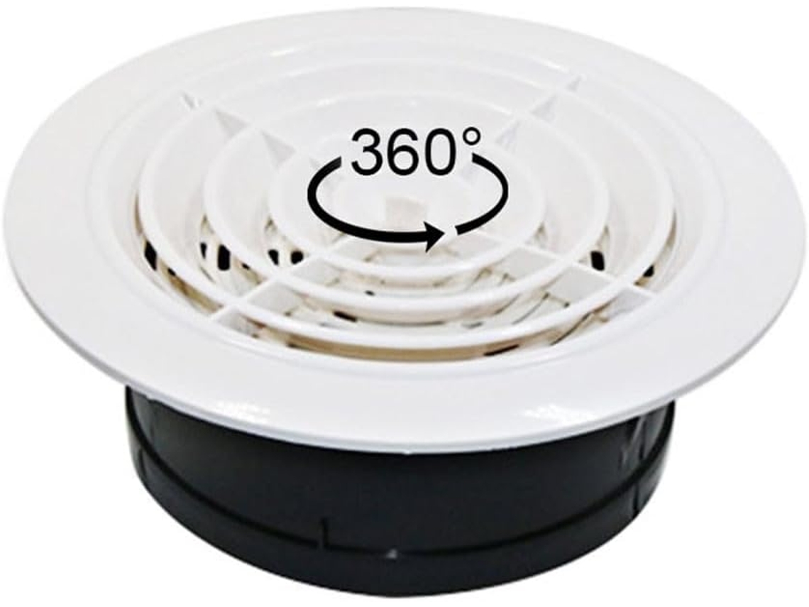Grelha De Ventilação Redonda Ajustável De 150 Mm Para Persianas - Melhora A Ventilação -
