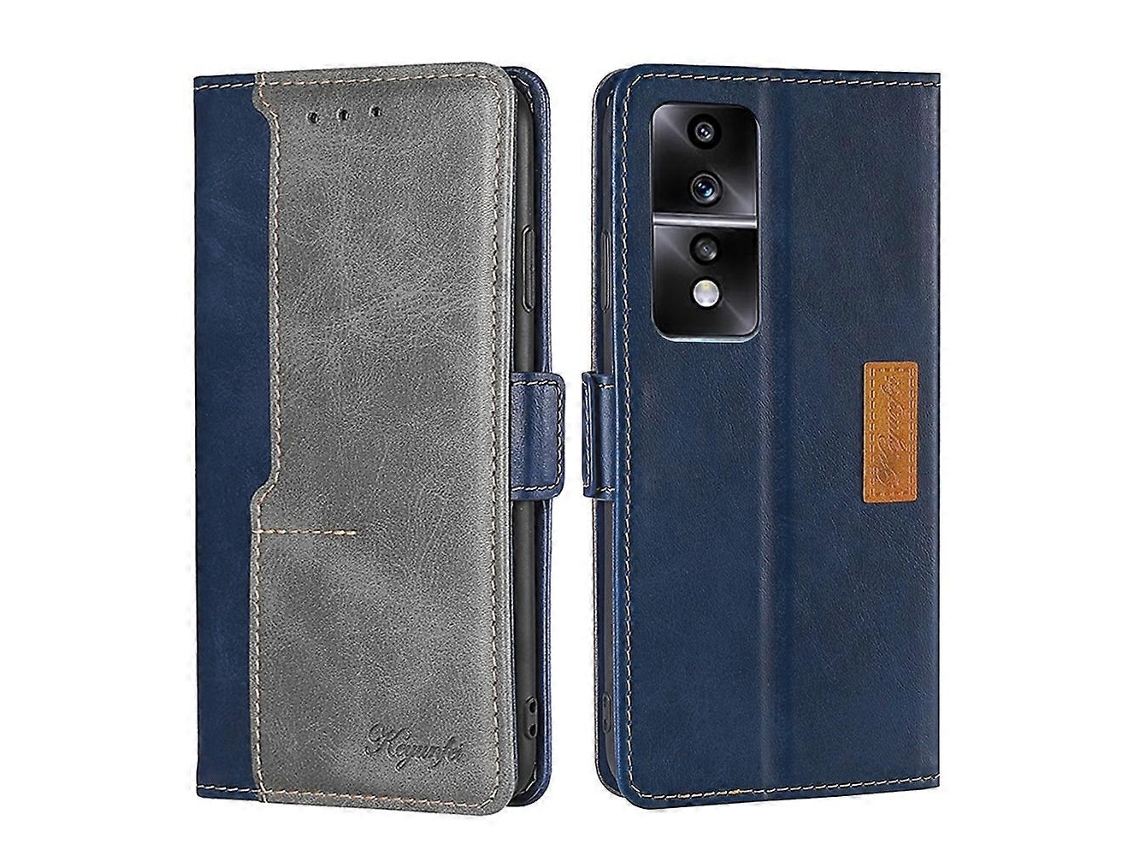 Capa De Couro Com Fivela Lateral Em Cores Contrastantes Para O Celular For Honor 80 Gt