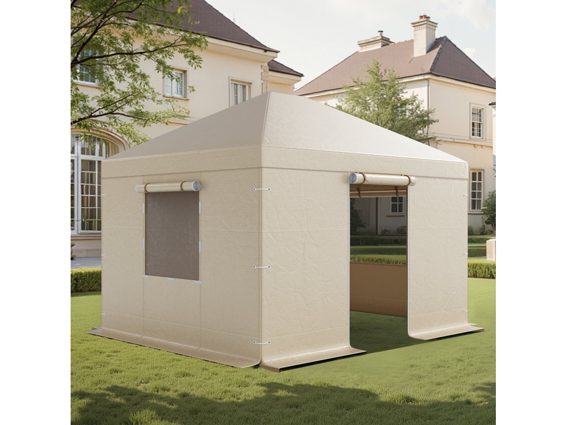 Cobertura Para Gazebo De Inverno 3,09 X 3,69 M Resistente Às Intempéries Vevor