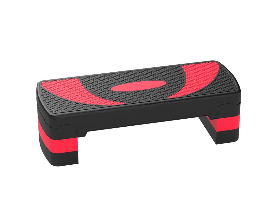 Step aeróbico, altura ajustável em 3 níveis (10/15/20 cm), equipamento de ginástica para uso doméstico, estrutura em aço com capacidade de carga de 150 kg.