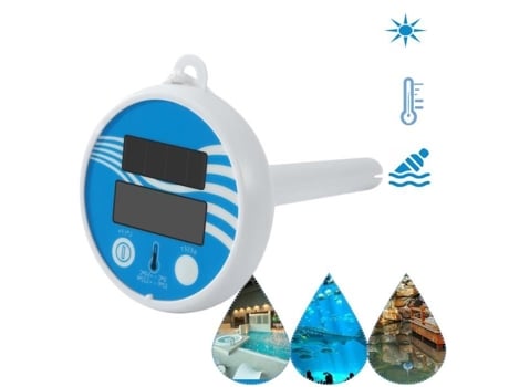 Termômetro digital para piscina movido a energia solar, sem fio, flutuante, display LCD, termômetro para piscina TOMSHOO