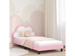 Vidaxl Estrutura De Cama Infantil Com Cabeceira Rosa 80 X 200 Cm Pu