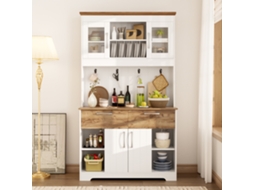 Buffet 106x39x177cm Portas Vidro Cabideiro Armário VOLTEDGE