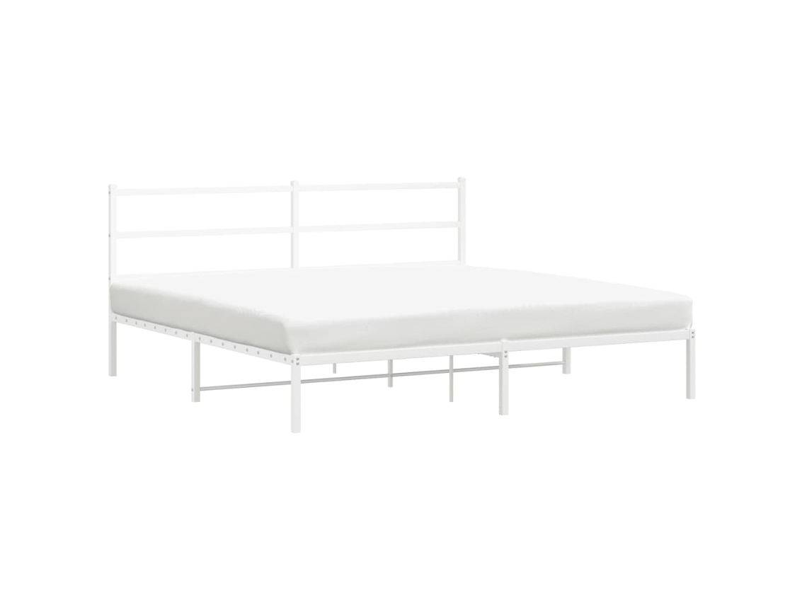 Bed Frame, Bed Frames Vidaxl Branco Aço (183 X 213 Cm)