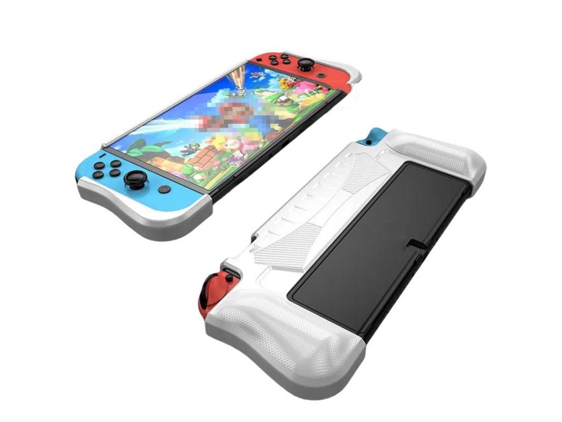 Capa Protetora Tpu Para Nintendo Switch Oled, Csyy - Shell Integrado Com 2 Slots Para Cartão - Branco