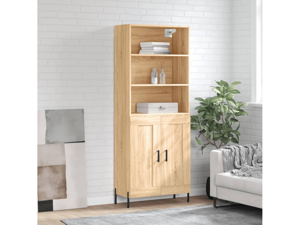 Vidaxl Armário Alto 69,5x34x180 Cm Derivados De Madeira Cor Sonoma