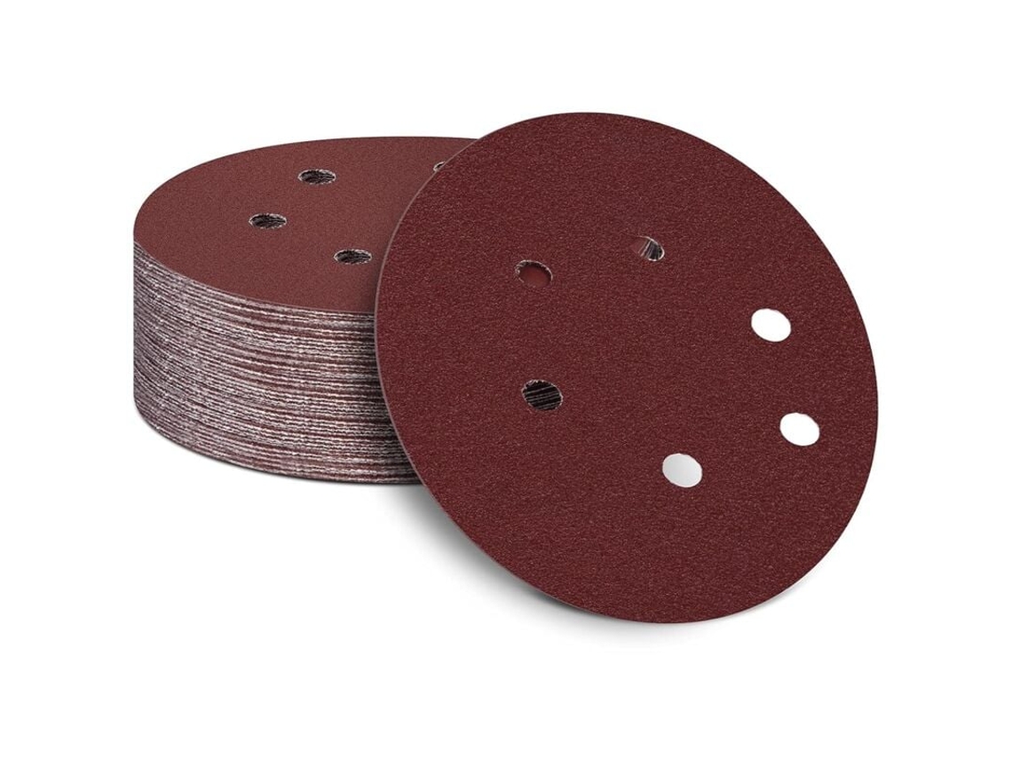 Lixas e abrasivos, pacote com 50 discos de lixa autoadesivos de 150 mm - lixa autoadesiva de 6 polegadas para lixamento excêntrico (grão 80)