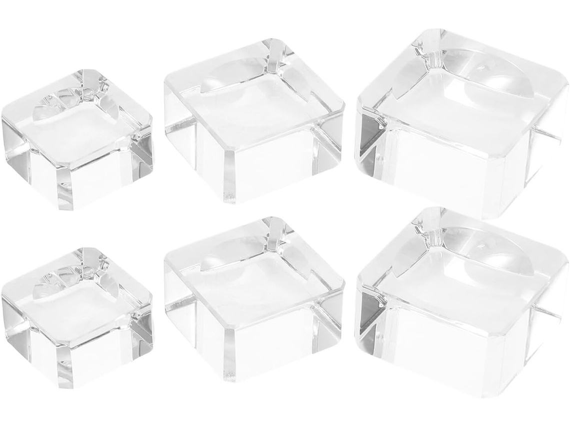 Base Quadrada Transparente Para Exibir Esferas De Cristal 25 3 35cm, Conjunto De 6 Peças, Base Para Exibição De Joias