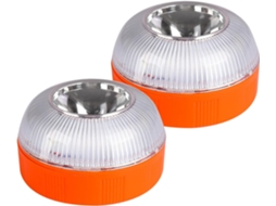 Conjunto De 2 Sinalizadores Emergência Led Recarregáveis Com Base Magnética Para Carros, Motocicletas E Caminhões Função