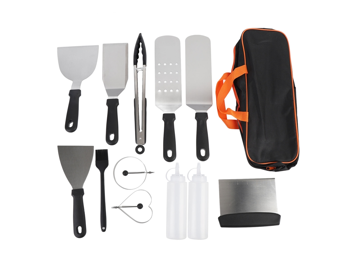 Kit Acessórios Churrasco Com Espátulas E Anéis De Ovo