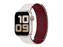 Pulseira Tática Magnética de Silicone com 3 Contagens e 2 Seções para Apple Watch S11, Starlight com Detalhes em Vermelho