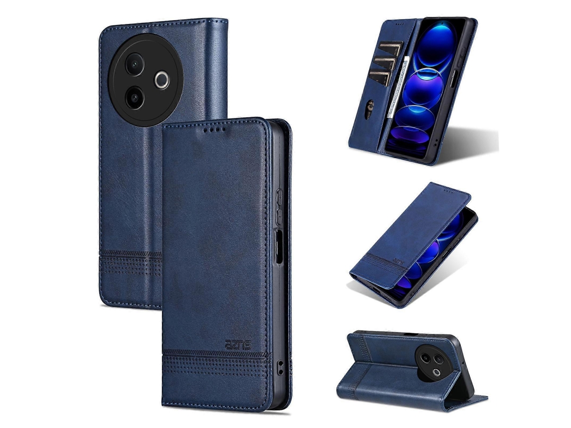 Capa De Celular De Couro Com Textura De Bezerro Magnética Azns Para Vivo S15
