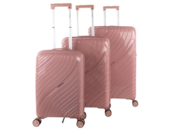 Pp ITACA Danube Rosa Hard Suitcase Set (48x75x30 Cm 94l)