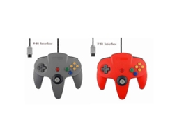 Pacote Com 2 Controles Clássicos Com Fio Para N64, Jogos Retrô De 64 Bits, Joystick De Substituição Ly Ebike