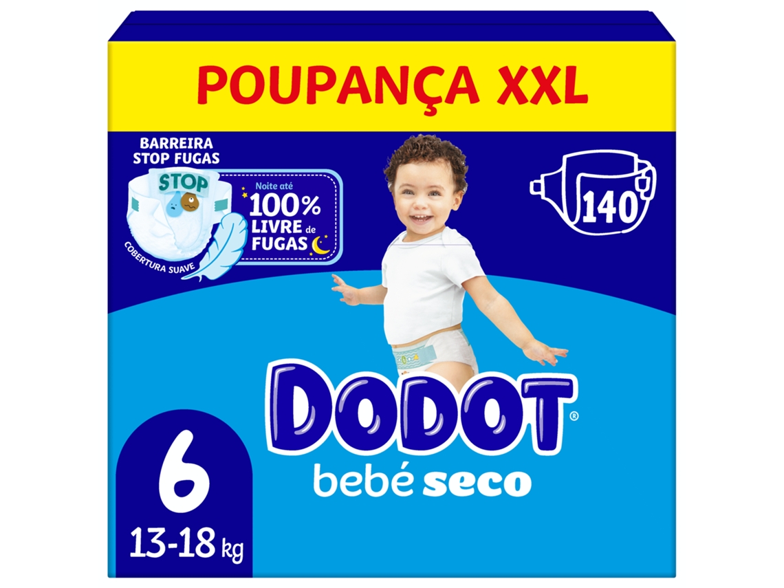 Caixa Fraldas Dry Baby Extra XXL 13-18kg T6 Dodot