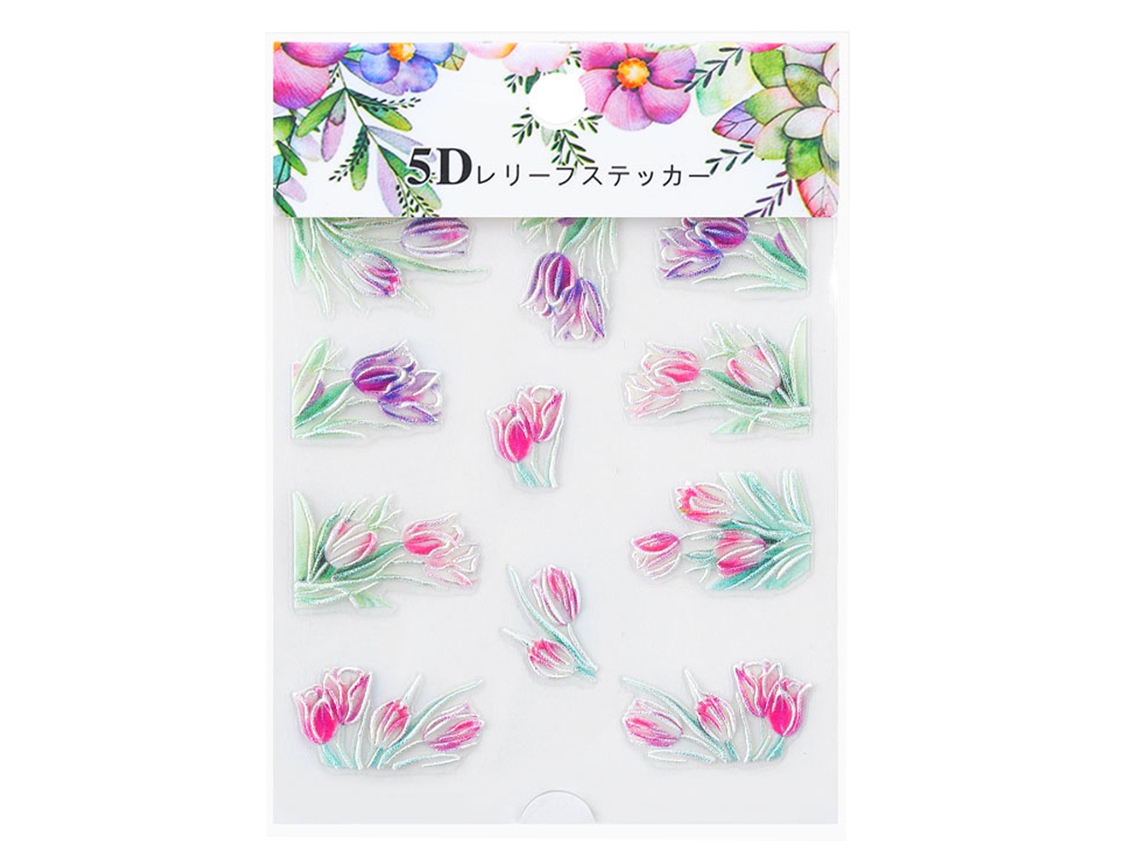 Adesivo De Arte De Unha 5d Autoadesivo Série Flor Decalques Diy Ferramenta De Manicure 01