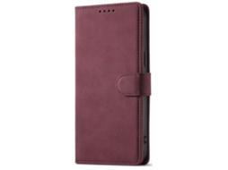 Capa Bloqueio Rfid Para Iphone 15 Pele Sintética Vermelho